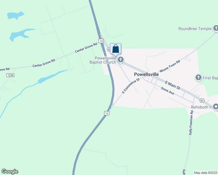 map of restaurants, bars, coffee shops, grocery stores, and more near in Ahoskie