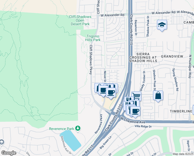 map of restaurants, bars, coffee shops, grocery stores, and more near in Las Vegas