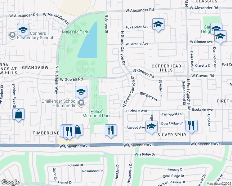 map of restaurants, bars, coffee shops, grocery stores, and more near 9708 Fionna Lane in Las Vegas