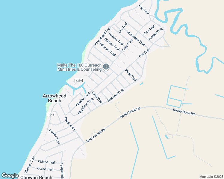 map of restaurants, bars, coffee shops, grocery stores, and more near 307 Yakima Trail in Edenton