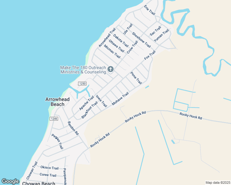 map of restaurants, bars, coffee shops, grocery stores, and more near 307 Yakima Trail in Edenton