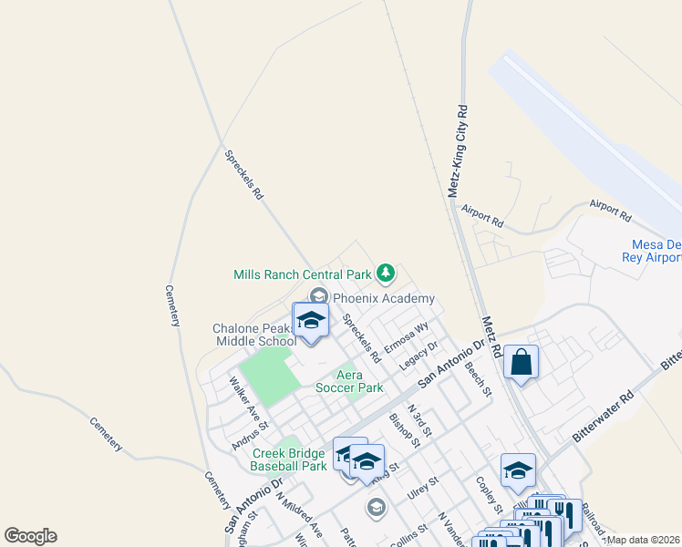 map of restaurants, bars, coffee shops, grocery stores, and more near 773 Brandywine Lane in King City