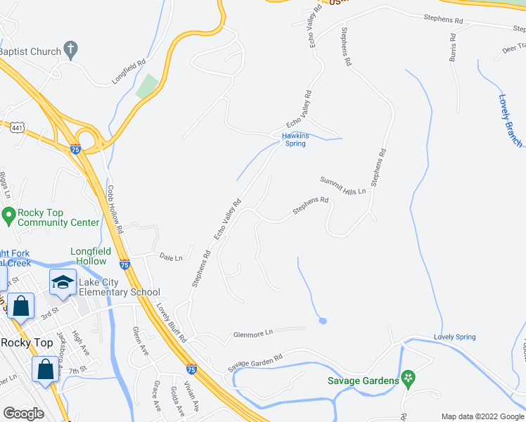 map of restaurants, bars, coffee shops, grocery stores, and more near 265 Stephens Road in Lake City