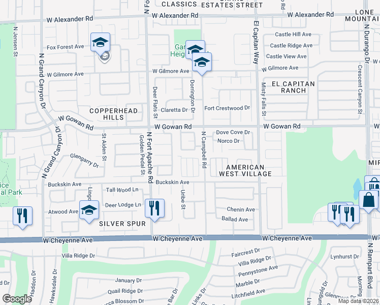 map of restaurants, bars, coffee shops, grocery stores, and more near 9051 Indian Valley Drive in Las Vegas