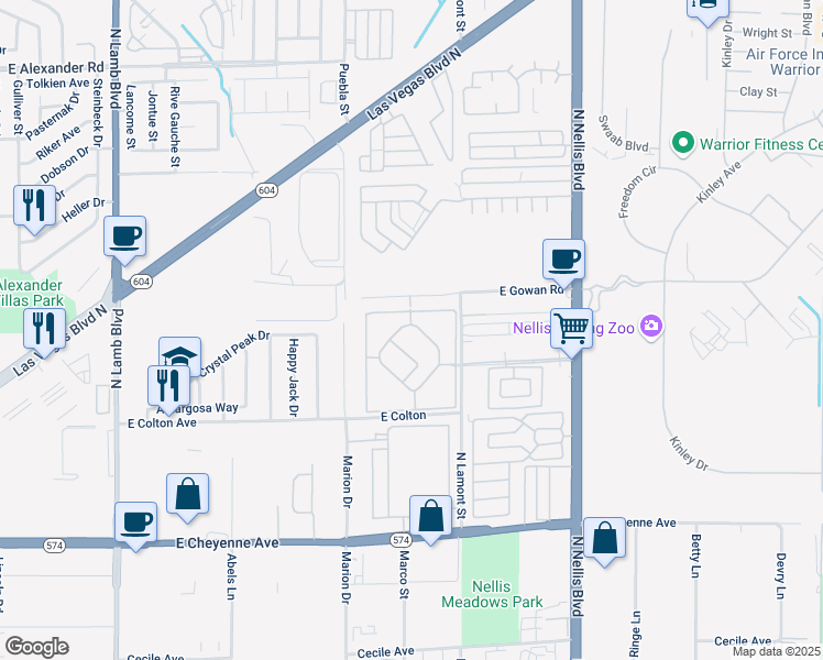 map of restaurants, bars, coffee shops, grocery stores, and more near 4835 Sphinx Way in Las Vegas