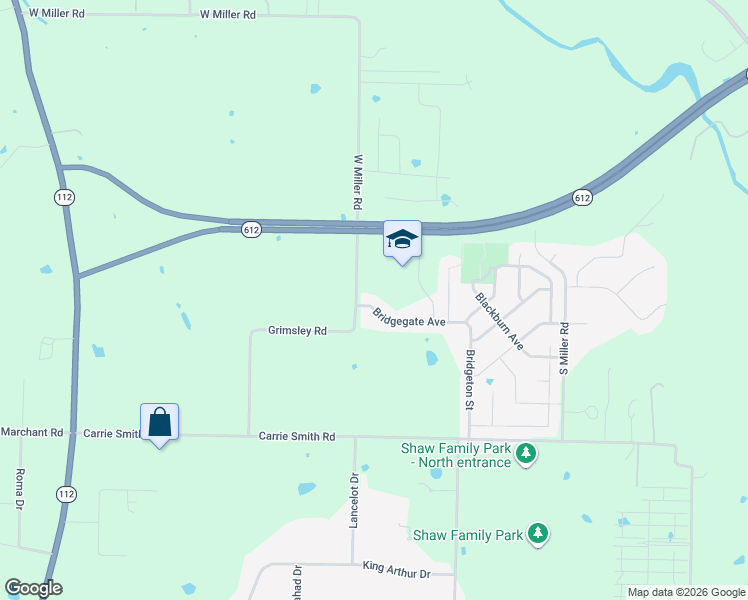 map of restaurants, bars, coffee shops, grocery stores, and more near 7998 Bridgegate Avenue in Springdale
