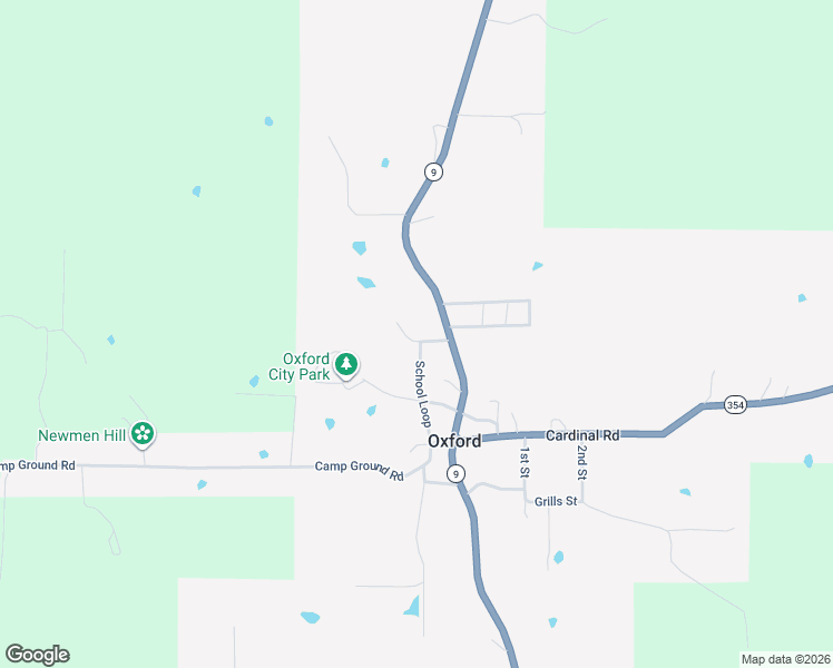 map of restaurants, bars, coffee shops, grocery stores, and more near 354 1st Street in Oxford
