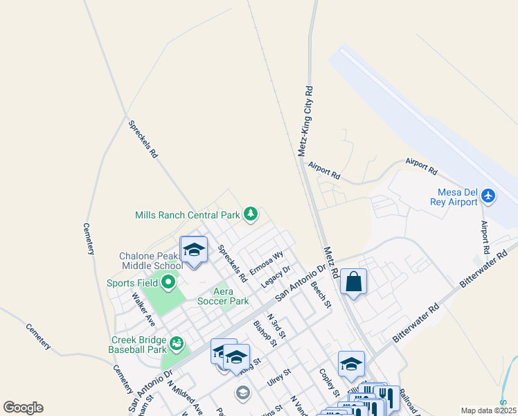 map of restaurants, bars, coffee shops, grocery stores, and more near 66 Boston Lane in King City