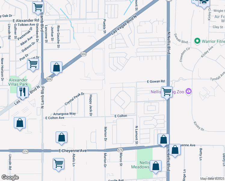 map of restaurants, bars, coffee shops, grocery stores, and more near 4765 Sphinx Way in Las Vegas