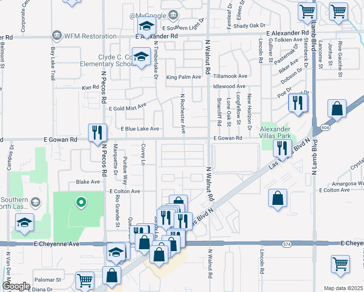 map of restaurants, bars, coffee shops, grocery stores, and more near 3774 Autzen Stadium Way in Las Vegas