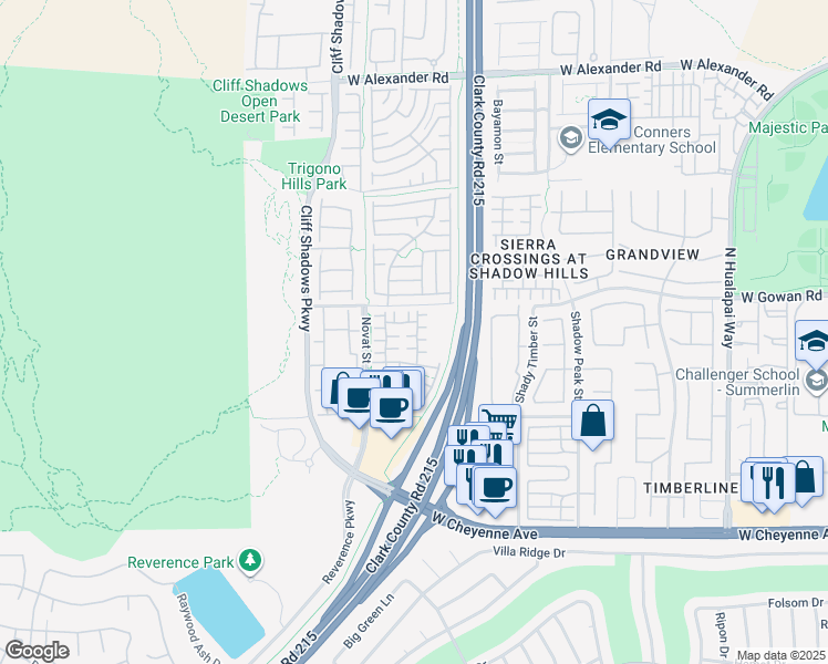 map of restaurants, bars, coffee shops, grocery stores, and more near 10528 Kivas Court in Las Vegas