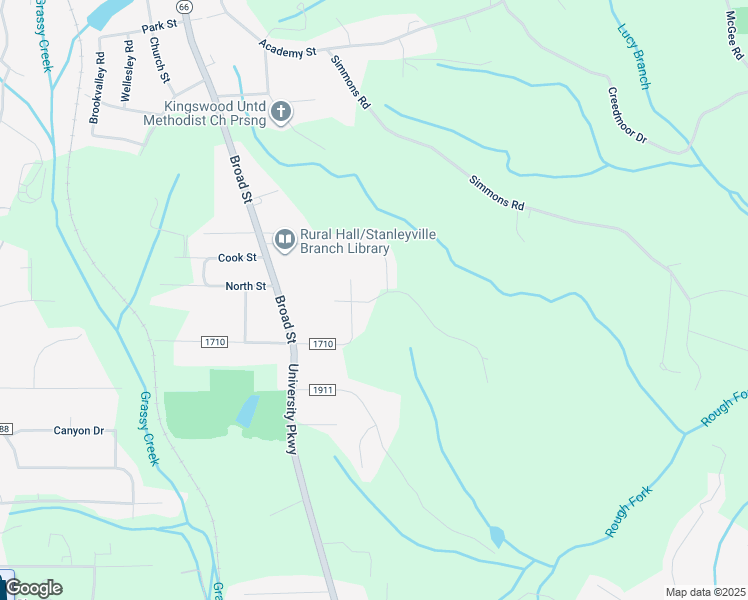 map of restaurants, bars, coffee shops, grocery stores, and more near Holmes Drive in Rural Hall