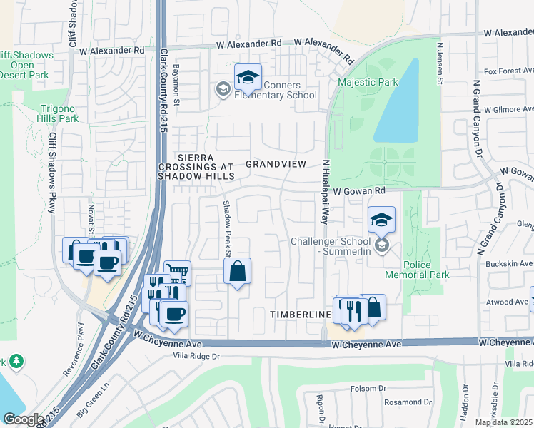 map of restaurants, bars, coffee shops, grocery stores, and more near 3513 Natural View Court in Las Vegas