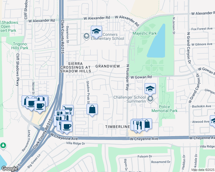 map of restaurants, bars, coffee shops, grocery stores, and more near 3512 Natural View Court in Las Vegas