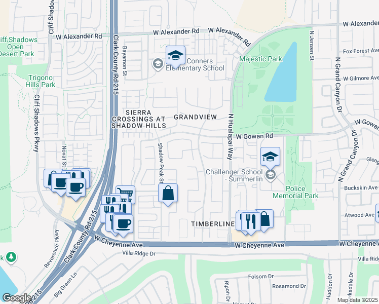 map of restaurants, bars, coffee shops, grocery stores, and more near 3513 Natural View Court in Las Vegas