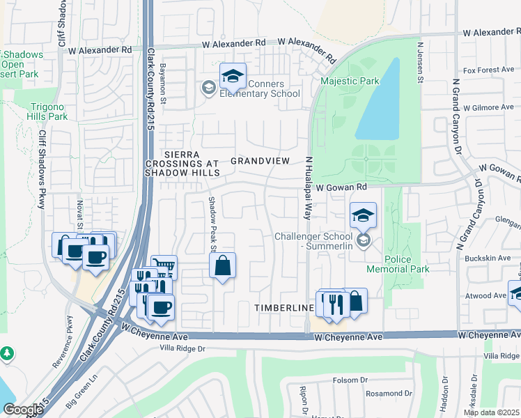 map of restaurants, bars, coffee shops, grocery stores, and more near 3512 Natural View Court in Las Vegas