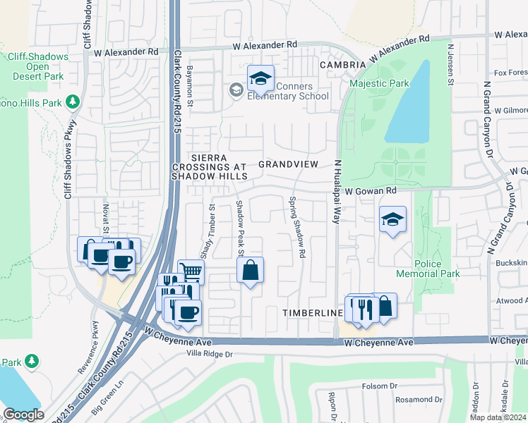map of restaurants, bars, coffee shops, grocery stores, and more near 3513 Jewel Night Street in Las Vegas