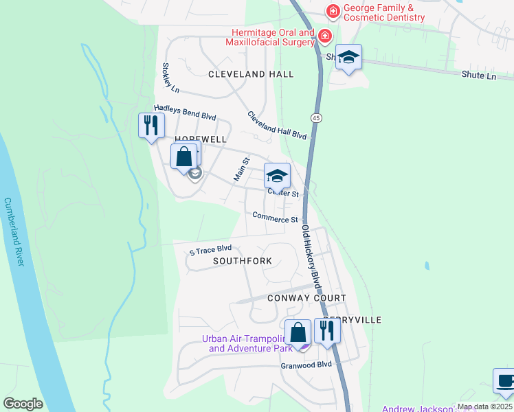 map of restaurants, bars, coffee shops, grocery stores, and more near 4106 Church Street in Nashville