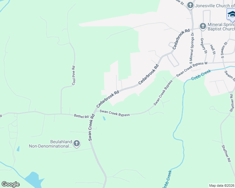 map of restaurants, bars, coffee shops, grocery stores, and more near 5509 Cedarbrook Road in Jonesville