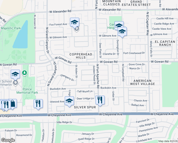 map of restaurants, bars, coffee shops, grocery stores, and more near 9321 Dancing Daffodil Avenue in Las Vegas