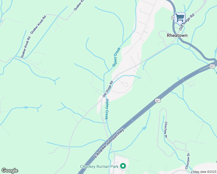 map of restaurants, bars, coffee shops, grocery stores, and more near 5525 Old Stage Road in Chuckey