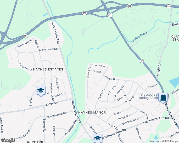 map of restaurants, bars, coffee shops, grocery stores, and more near 3942 Crouch Dr in Nashville