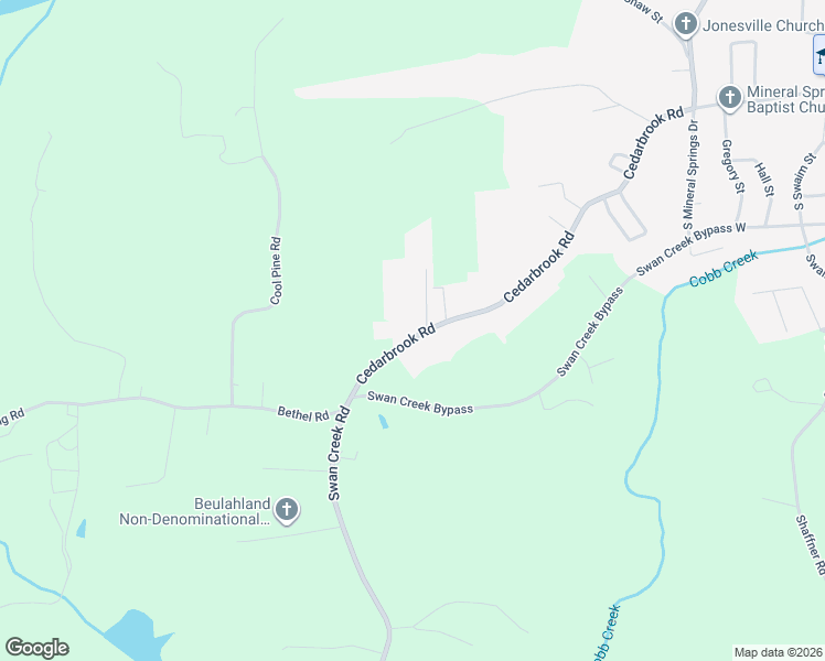 map of restaurants, bars, coffee shops, grocery stores, and more near 5509 Cedarbrook Road in Jonesville