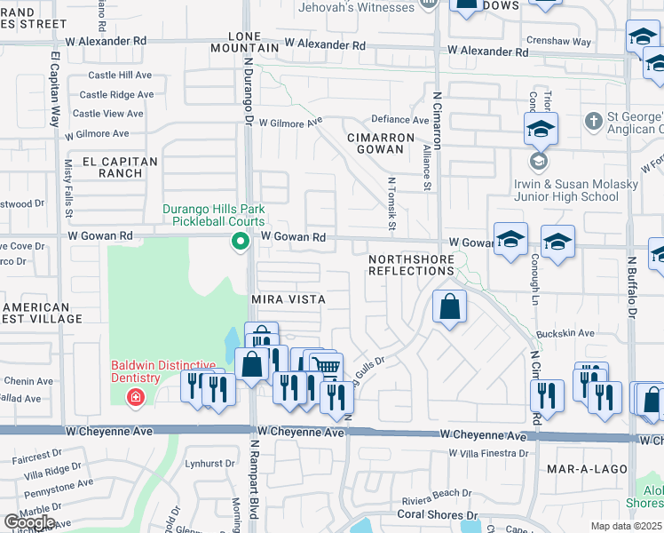 map of restaurants, bars, coffee shops, grocery stores, and more near 8308 Nice Court in Las Vegas
