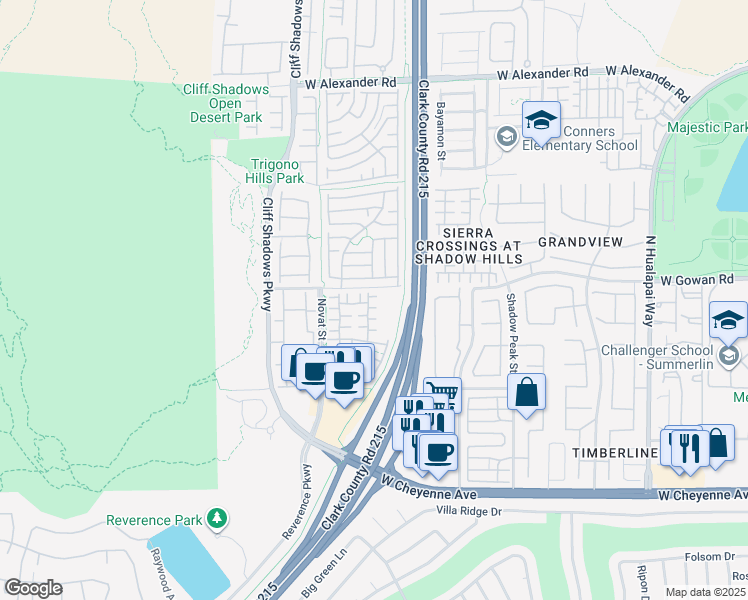 map of restaurants, bars, coffee shops, grocery stores, and more near 10517 Soneto Creek Court in Las Vegas