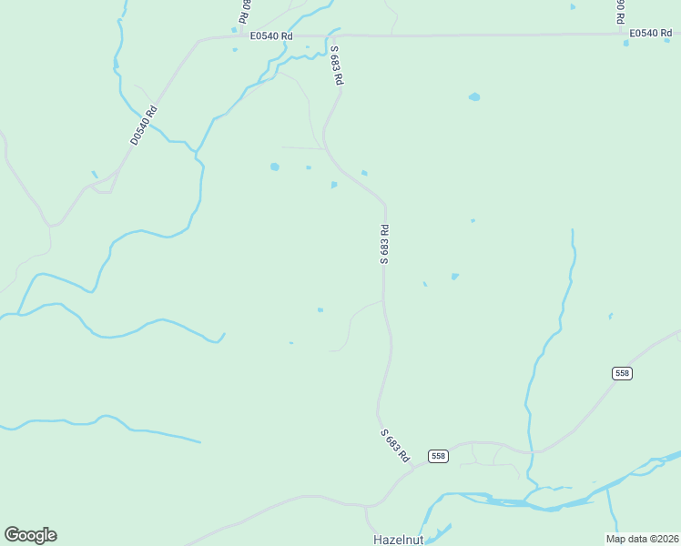 map of restaurants, bars, coffee shops, grocery stores, and more near 54709 South 683 Road in Colcord