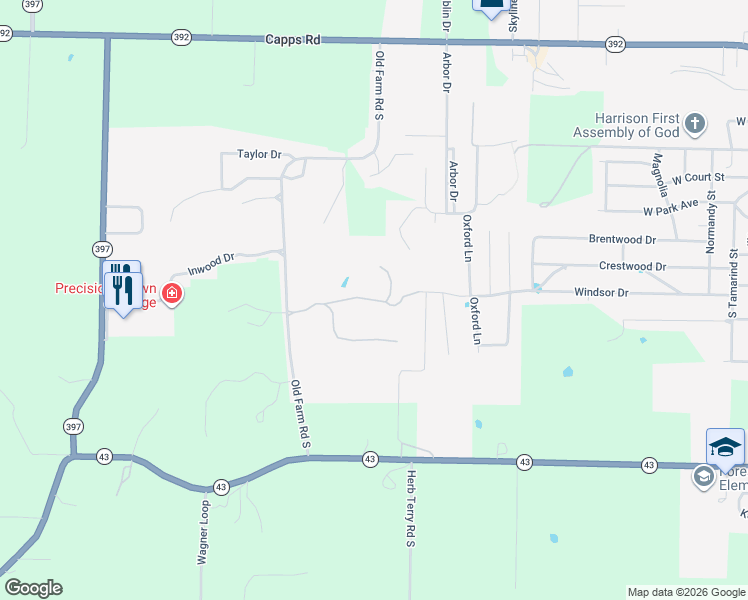map of restaurants, bars, coffee shops, grocery stores, and more near 1 Meriwether Pond in Harrison