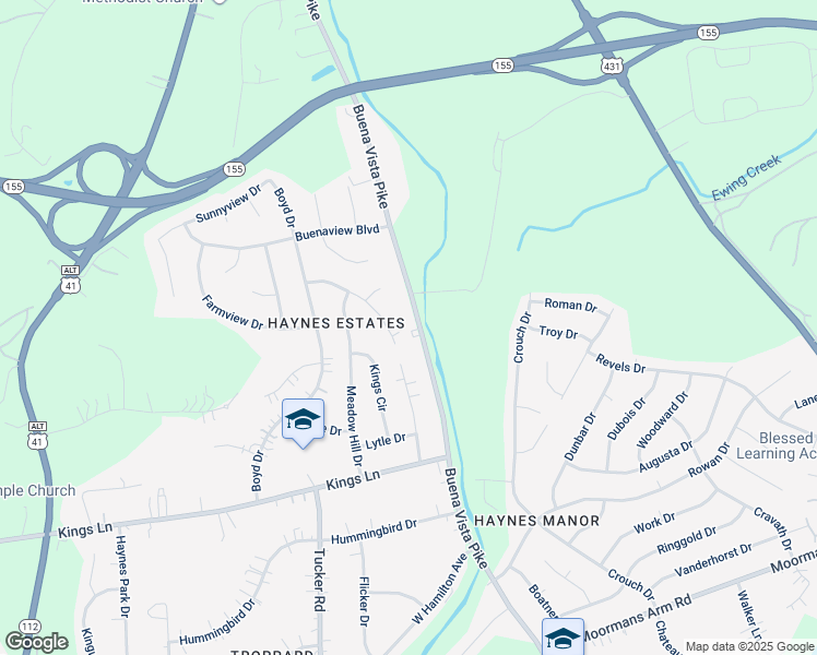 map of restaurants, bars, coffee shops, grocery stores, and more near 4089 Buena Vista Pike in Nashville