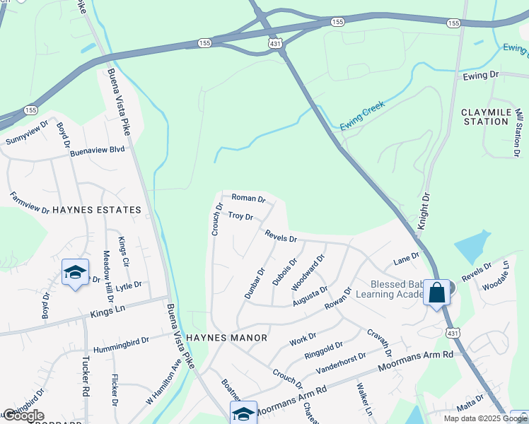map of restaurants, bars, coffee shops, grocery stores, and more near 809 Garrison Drive in Nashville