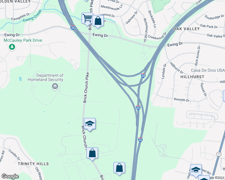 map of restaurants, bars, coffee shops, grocery stores, and more near 2947 Brick Church Pike in Nashville