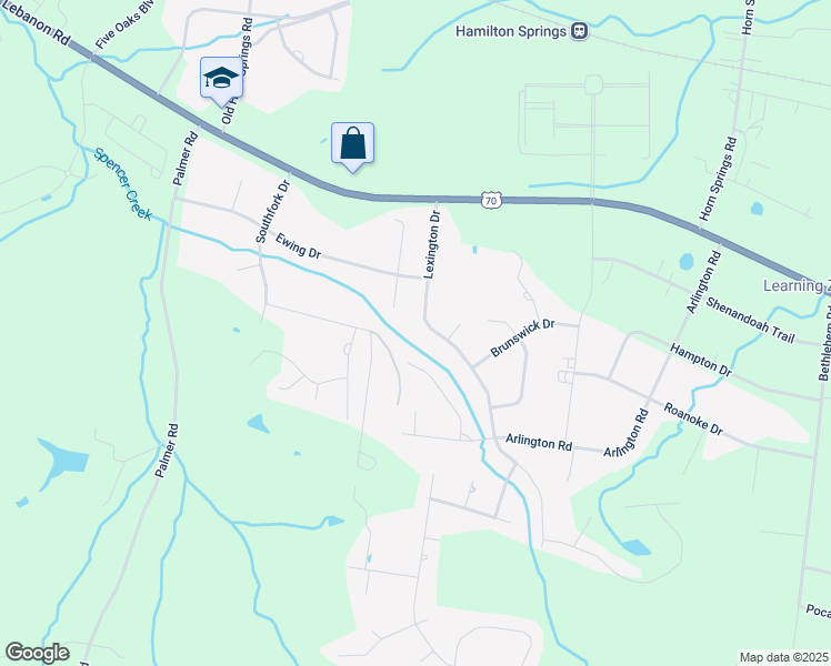map of restaurants, bars, coffee shops, grocery stores, and more near 302 Lexington Drive in Lebanon