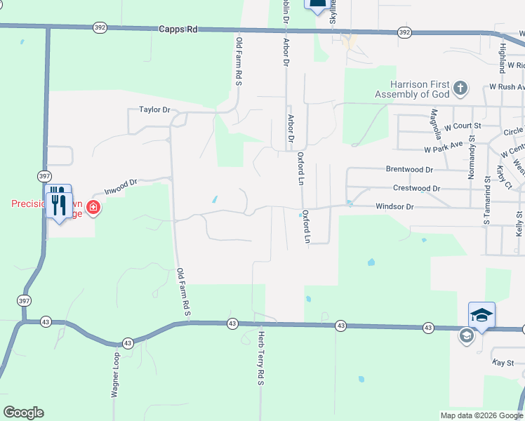 map of restaurants, bars, coffee shops, grocery stores, and more near 1 Meriwether Pond in Harrison