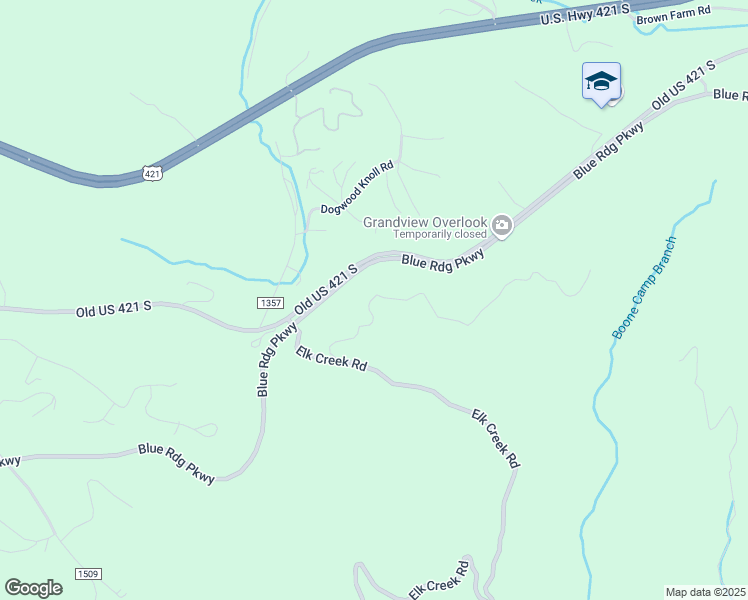 map of restaurants, bars, coffee shops, grocery stores, and more near 336 Hidden Ridge Road in Watauga County