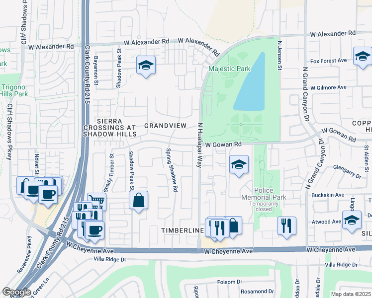 map of restaurants, bars, coffee shops, grocery stores, and more near 3520 Aleppo Pine Street in Las Vegas