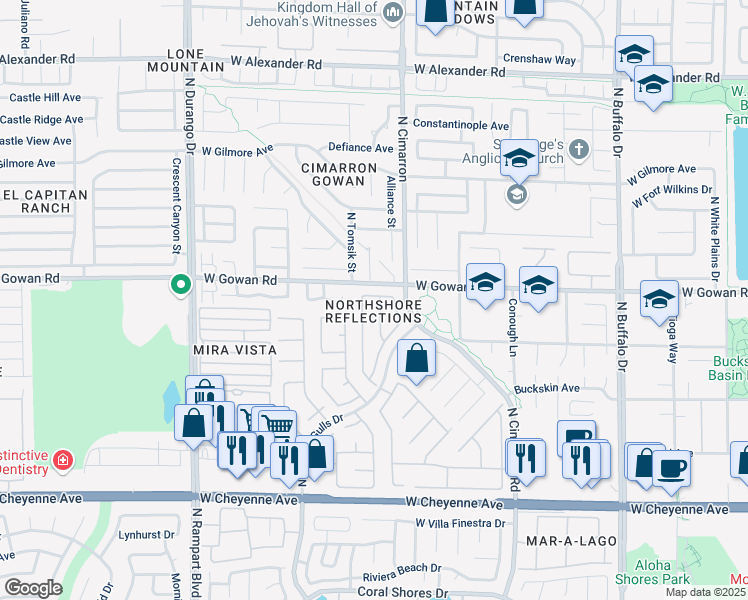 map of restaurants, bars, coffee shops, grocery stores, and more near 3537 Brooks Range Street in Las Vegas