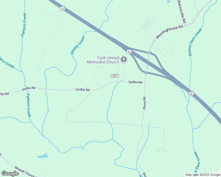 map of restaurants, bars, coffee shops, grocery stores, and more near 1750 Griffin Road in Rural Hall