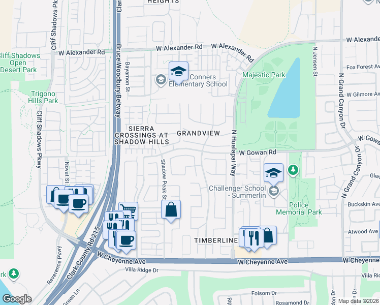 map of restaurants, bars, coffee shops, grocery stores, and more near 3517 Jewel Night Street in Las Vegas