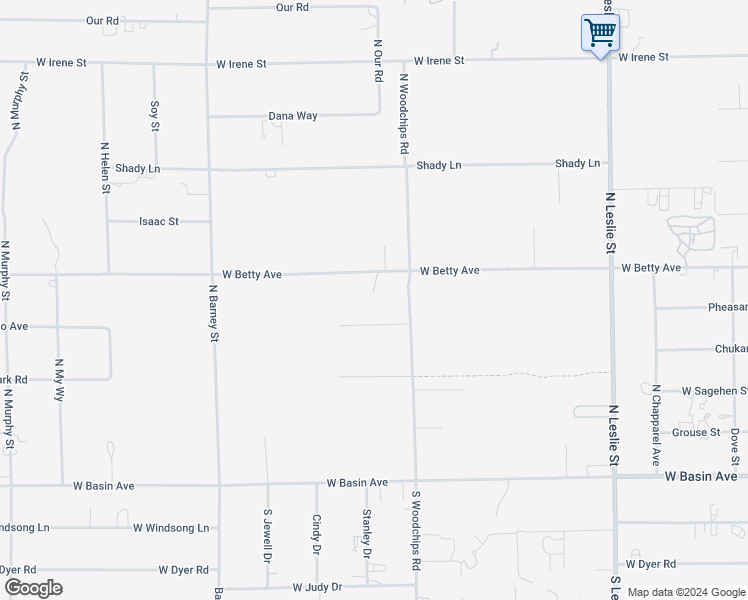 map of restaurants, bars, coffee shops, grocery stores, and more near 2590 West Luke Street in Pahrump
