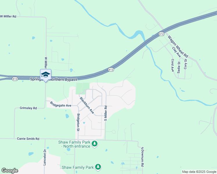 map of restaurants, bars, coffee shops, grocery stores, and more near 4436 Douglas Lane in Springdale