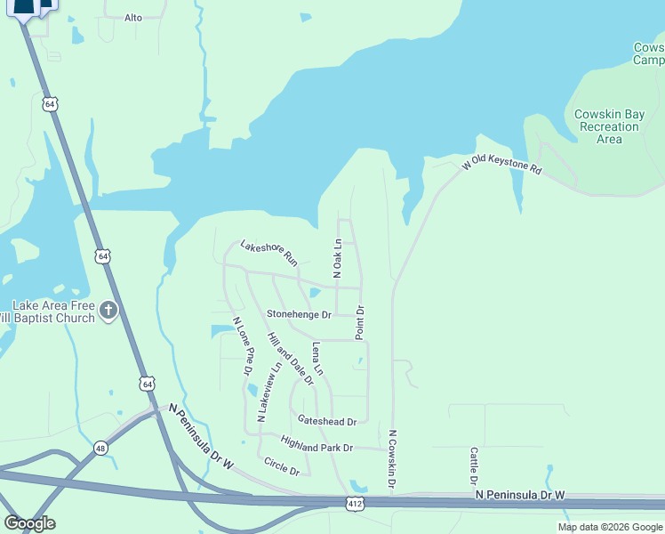 map of restaurants, bars, coffee shops, grocery stores, and more near 1236 North Oak Lane in Cleveland