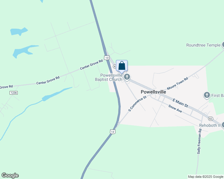 map of restaurants, bars, coffee shops, grocery stores, and more near in Ahoskie