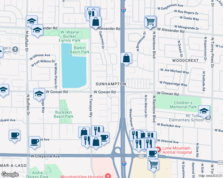 map of restaurants, bars, coffee shops, grocery stores, and more near in Las Vegas