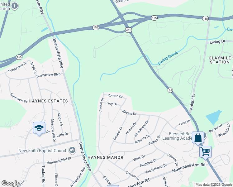 map of restaurants, bars, coffee shops, grocery stores, and more near 717 Roman Drive in Nashville