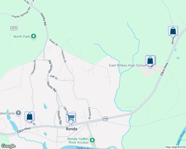 map of restaurants, bars, coffee shops, grocery stores, and more near 880 Gwyn Street in Ronda