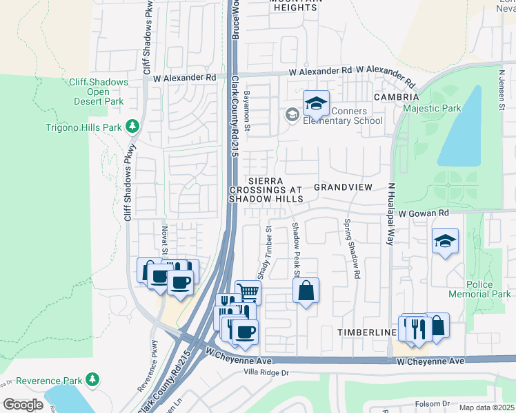map of restaurants, bars, coffee shops, grocery stores, and more near 10427 Zane Grey Court in Las Vegas