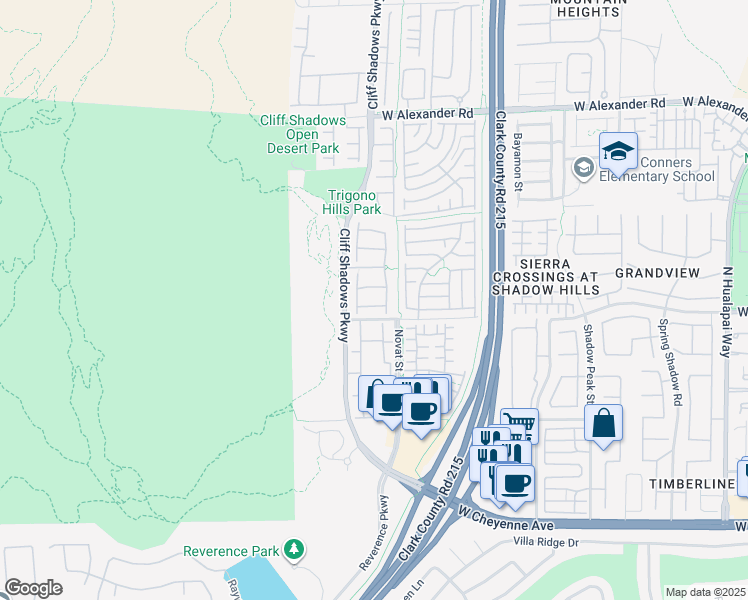 map of restaurants, bars, coffee shops, grocery stores, and more near 10642 Dawns Mist Avenue in Las Vegas